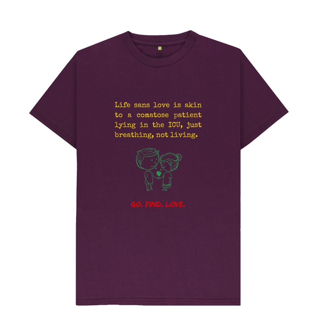 Purple \ud83c\uddec\ud83c\udde7 Go Find Love (Dark) - Unisex Organic Cotton T-Shirt