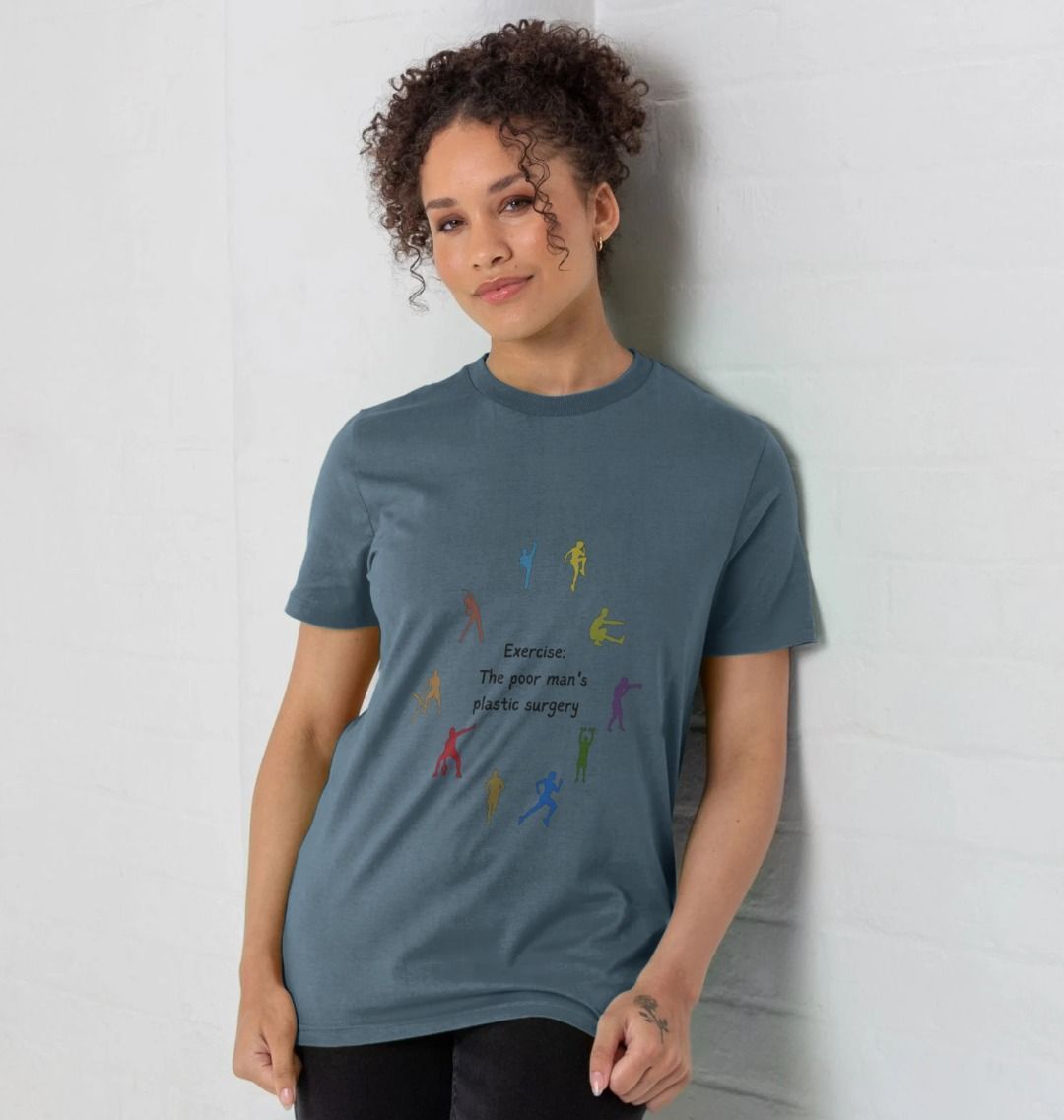 🇬🇧 Exercise The Poor Man's Plastic Surgery (Light) - Unisex Organic Cotton T-Shirt