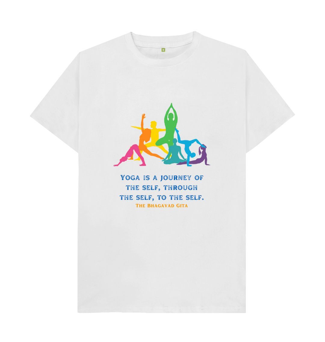 White \\\\ud83c\\\\uddec\\\\ud83c\\\\udde7 Yoga is a journey (Light) - Unisex Organic Cotton T-Shirt