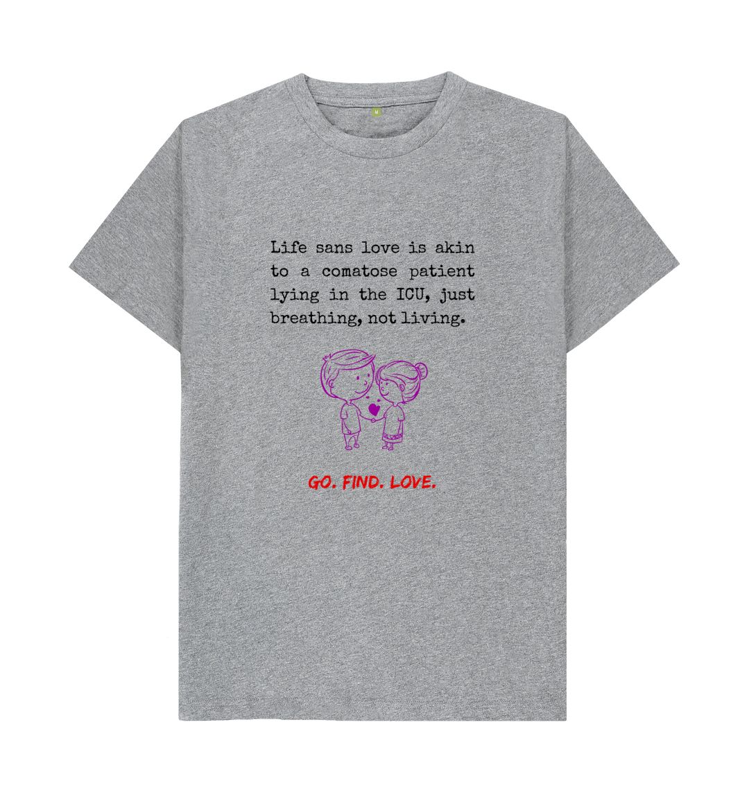 Athletic Grey \ud83c\uddec\ud83c\udde7 Go Find Love (Light) - Unisex Organic Cotton T-Shirt