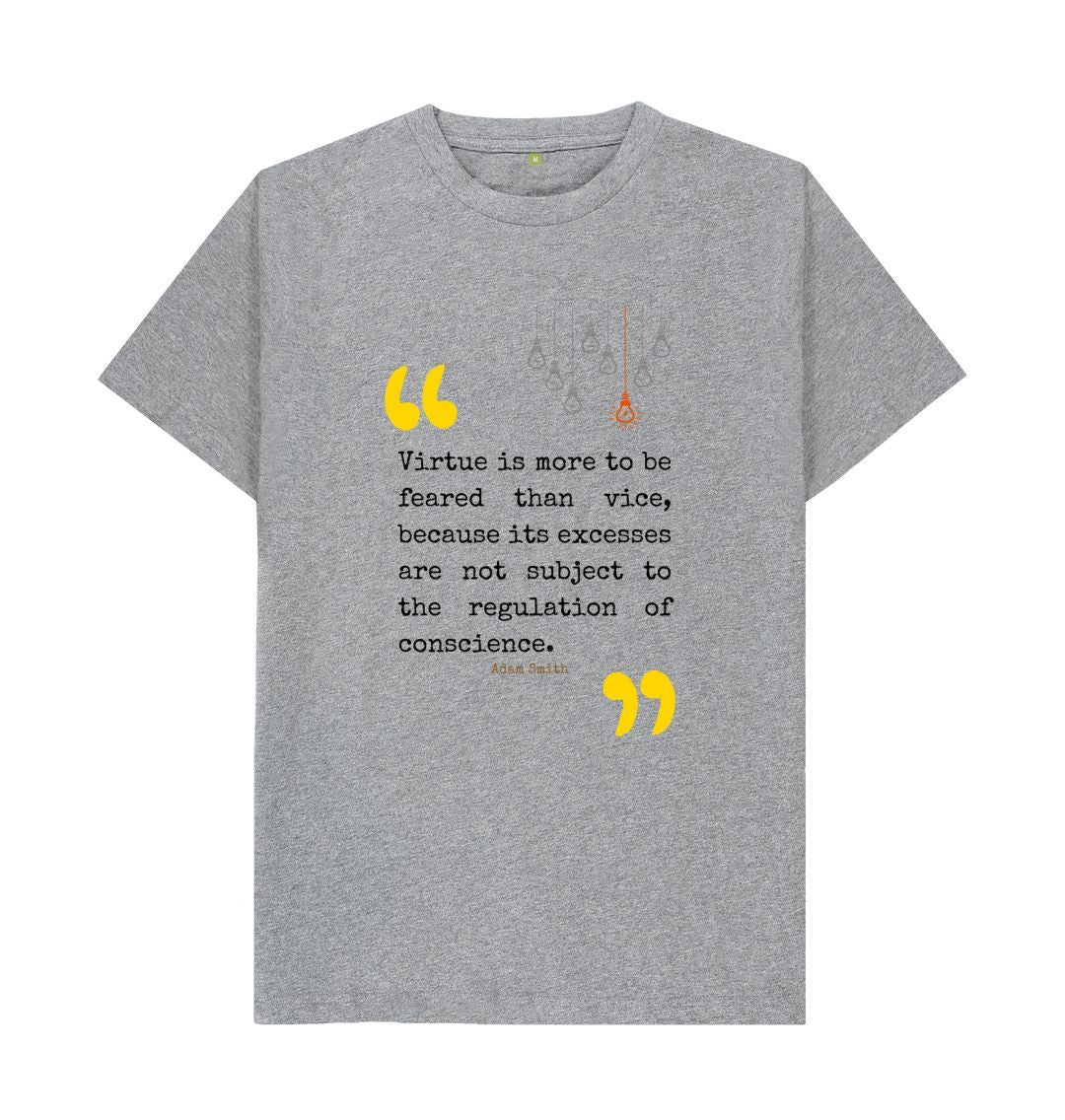 Athletic Grey \ud83c\uddec\ud83c\udde7 Virtue Is More To Be Feared Than Vice (Light)- Unisex Organic Cotton T-Shirt